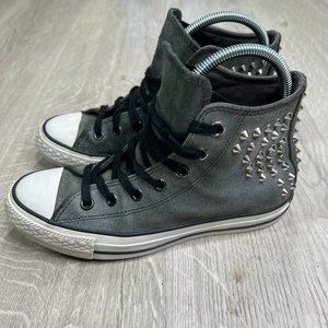 Converse Chuck Taylor All Star Women's Size 7 Gray Studded Gothic Shoes 540222C